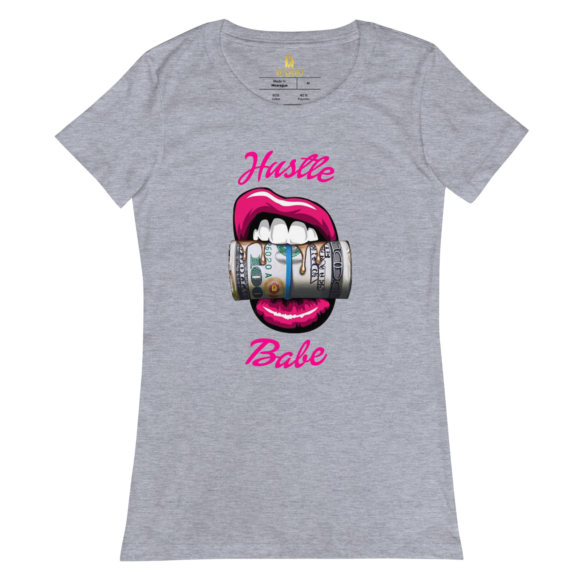 Women’s fitted Hustle Babe Pink Tee