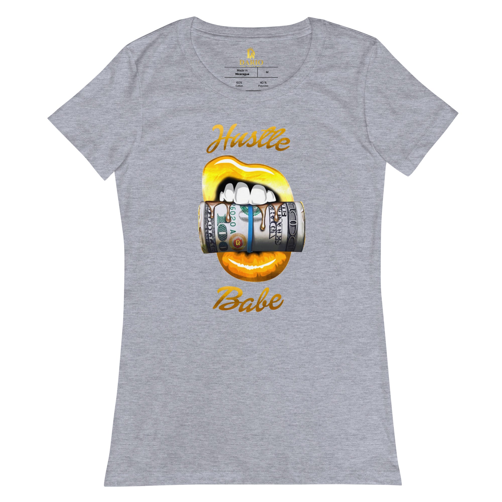 Women’s fitted Hustle Babe Gold Tee